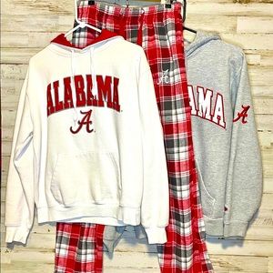 🏈Alabama Crimson Tide🏈 Bundle Deal. Two Hoodies and Pajama Pants Size S EUC